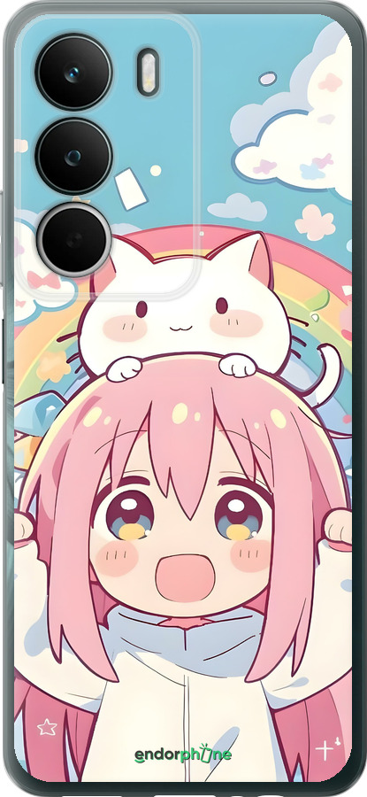 Силиконовый чехол Девочка аниме радуга для Realme C71 - 6304u-4089 изображение 