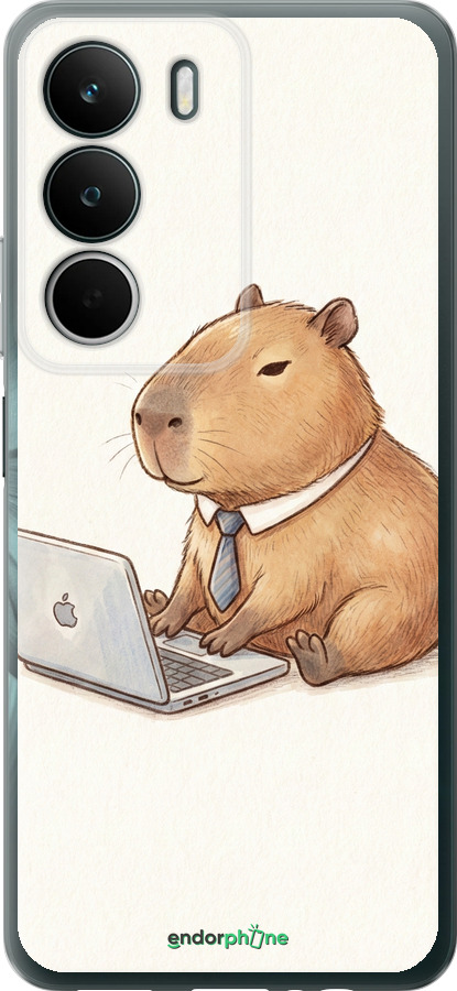 Силиконовый чехол Funny Capybara CEO Working для Realme C71 - 6777u-4089 изображение 