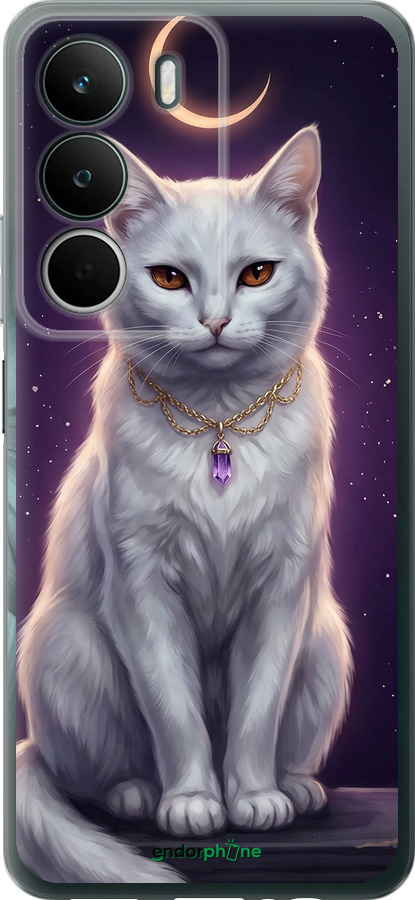 Силиконовый чехол Mystic White Cat Gothic Dark Purple Gold для Realme C71 - 6805u-4089 изображение 