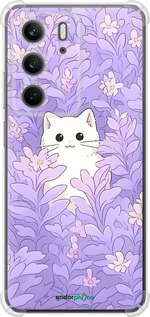 Силикон с усиленными углами чехол Котик в цветах для Realme C75x - 6390sp-4506 изображение 
