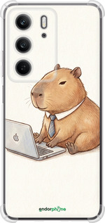 Силикон с усиленными углами чехол Funny Capybara CEO Working для Realme C75x - 6777sp-4506 изображение 