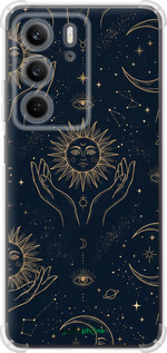 Силіконовий протиударний с посиленими кутами чехол Celestial Harmony: Sun & Moon Gold Mystic Pattern для Realme C75x - 6778sp-4506 изображение 