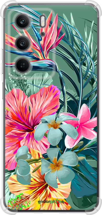 Силикон с усиленными углами чехол Тропические цветы v1 для Realme C75x - 4667sp-4506 изображение 