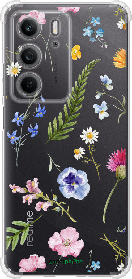 Силикон с усиленными углами чехол Цветочный фон v2 для Realme C75x - 5472sp-4506 изображение 