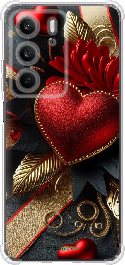 Силикон с усиленными углами чехол Сердечки v2 для Realme C75x - 5832sp-4506 изображение 