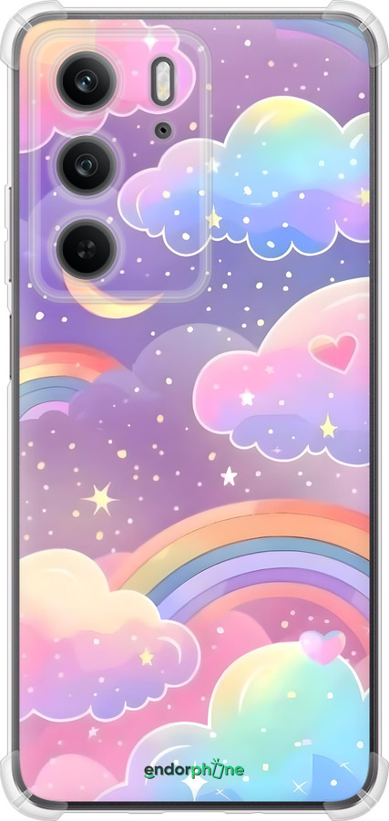 Силикон с усиленными углами чехол Облака и радуга для Realme C75x - 6312sp-4506 изображение 