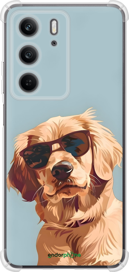 Силикон с усиленными углами чехол Пес в очках для Realme C75x - 6381sp-4506 изображение 