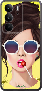 Силиконовый чехол Девушка с чупа-чупсом для Realme C75 4G - 3979u-3878 изображение 