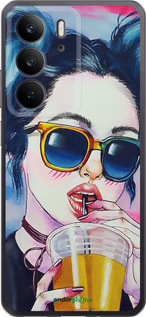 Силиконовый чехол Арт-девушка в очках для Realme C75 4G - 3994u-3878 изображение 