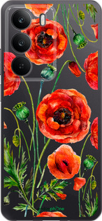 Силиконовый чехол Нарисованные маки для Realme C75 4G - 4278u-3878 изображение 