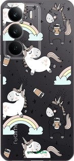 Силиконовый чехол Единорог и кофе для Realme C75 4G - 4661u-3878 изображение 