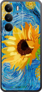 Силиконовый чехол Цветы желто-голубые для Realme C75 4G - 5308u-3878 изображение 