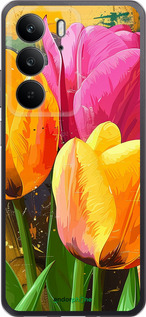 Силіконовий чехол Намальовані тюльпани для Realme C75 4G - 5990u-3878 изображение 