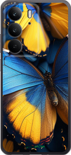 Силиконовый чехол Желто-голубые бабочки для Realme C75 4G - 6046u-3878 изображение 