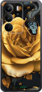 Силиконовый чехол Black snake and golden rose для Realme C75 4G - 6068u-3878 изображение 