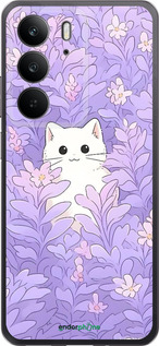 Силіконовий чехол Котик в цветах для Realme C75 4G - 6390u-3878 изображение 