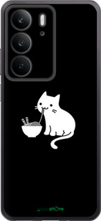 Силіконовий чехол Милий кіт на чорному фоні для Realme C75 4G - 6528u-3878 изображение 