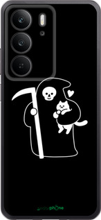 Силиконовый чехол Минималистичный арт: смерть и кошка для Realme C75 4G - 6529u-3878 изображение 