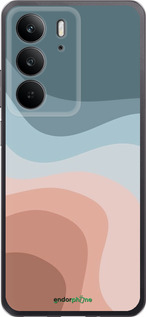 Силіконовий чехол З синіми та рожевими хвилями в стилі ретро для Realme C75 4G - 6532u-3878 изображение 