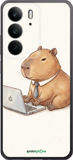 Силіконовий чехол Funny Capybara CEO Working для Realme C75 4G - 6777u-3878 изображение 