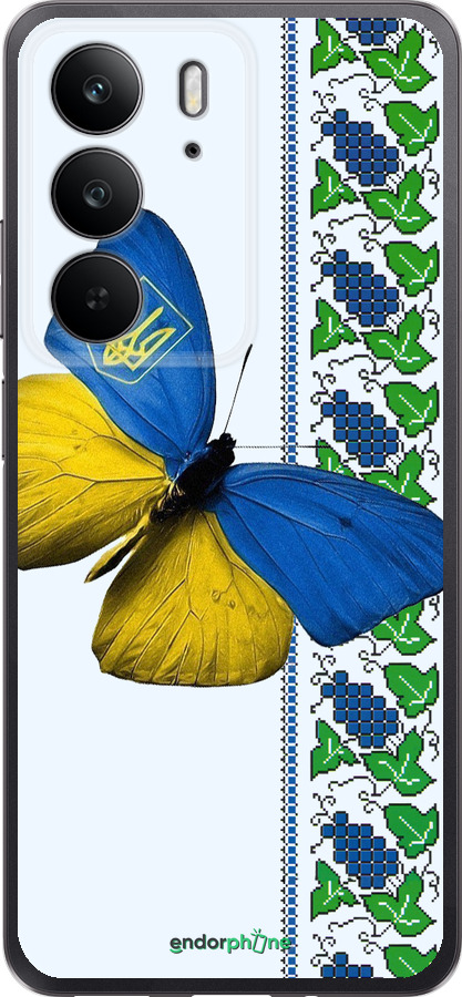 Силіконовий чехол Жовто-блакитний метелик  для Realme C75 4G - 1054u-3878 изображение 