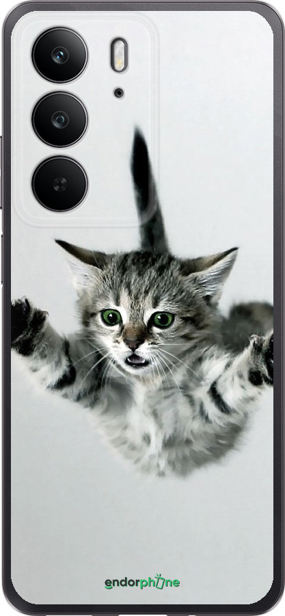 Силиконовый чехол Летящий котёнок для Realme C75 4G - 2322u-3878 изображение 