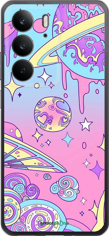 Силиконовый чехол Розовая галактика для Realme C75 4G - 4146u-3878 изображение 