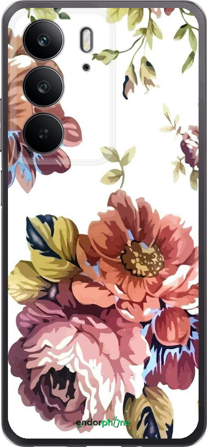 Силиконовый чехол Vintage flowers для Realme C75 4G - 4333u-3878 изображение 