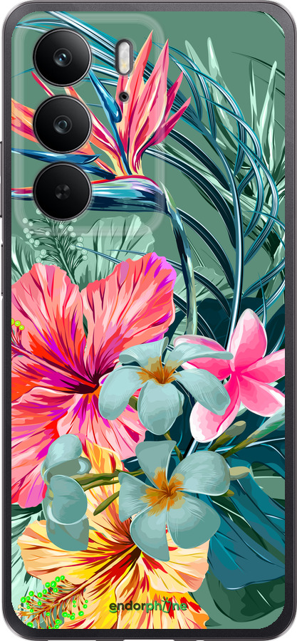 Силиконовый чехол Тропические цветы v1 для Realme C75 4G - 4667u-3878 изображение 