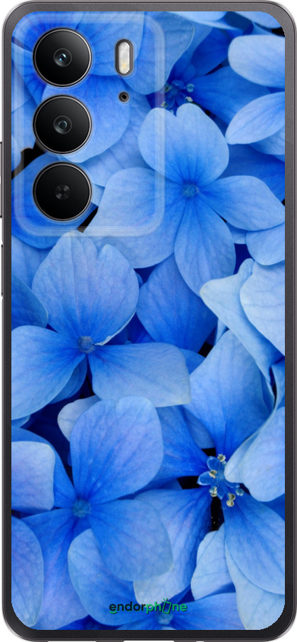 Силіконовий чехол Сині квіти для Realme C75 4G - 526u-3878 изображение 