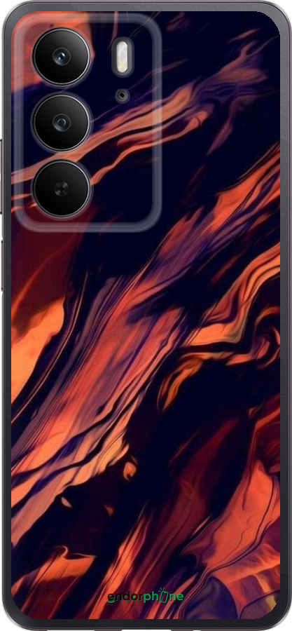 Силиконовый чехол Черно-оранжевая абстракция для Realme C75 4G - 5340u-3878 изображение 