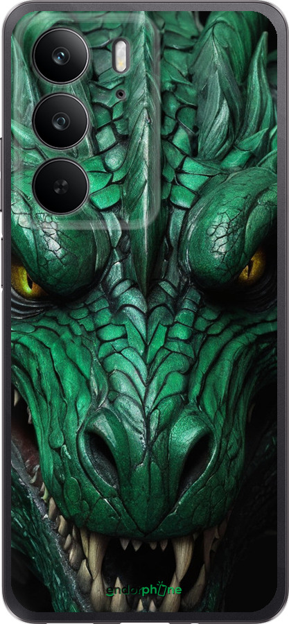 Силиконовый чехол Зелёный дракон v2 для Realme C75 4G - 5817u-3878 изображение 