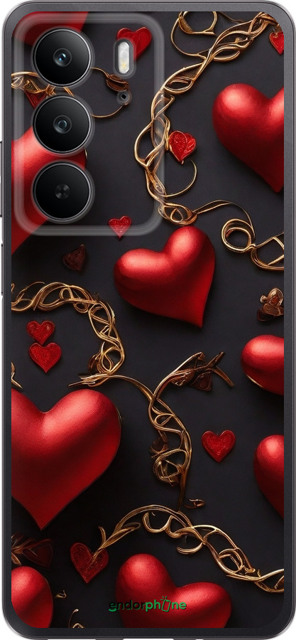 Силиконовый чехол Сердечки для Realme C75 4G - 5831u-3878 изображение 