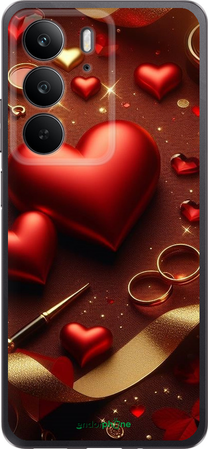 Силіконовий чехол Сердечки v3 для Realme C75 4G - 5833u-3878 изображение 