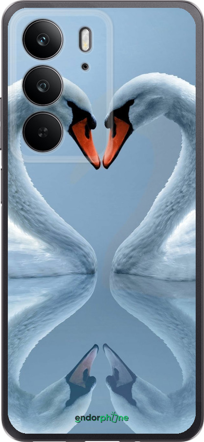 Силиконовый чехол Лебеди для Realme C75 4G - 6007u-3878 изображение 