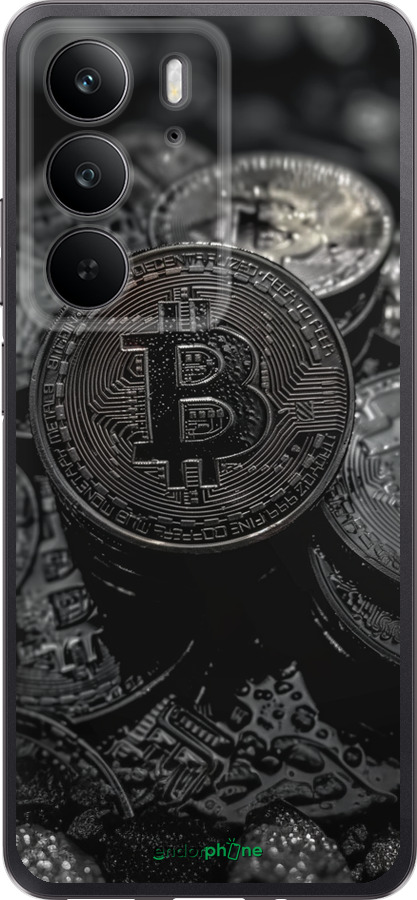 Силіконовий чехол Black Bitcoin для Realme C75 4G - 6090u-3878 изображение 