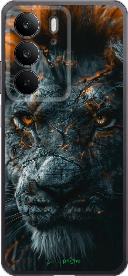 Силиконовый чехол Пламенный лев для Realme C75 4G - 6153u-3878 изображение 
