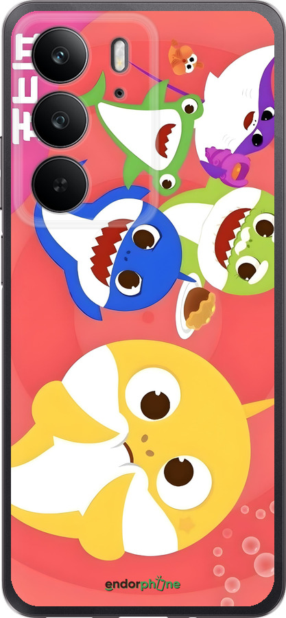 Силиконовый чехол Бейби Шаркс для Realme C75 4G - 6305u-3878 изображение 
