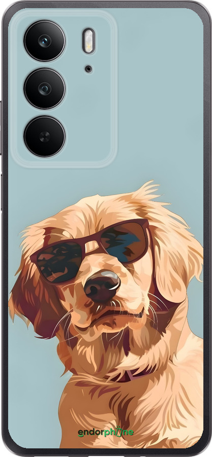 Силиконовый чехол Пес в очках для Realme C75 4G - 6381u-3878 изображение 