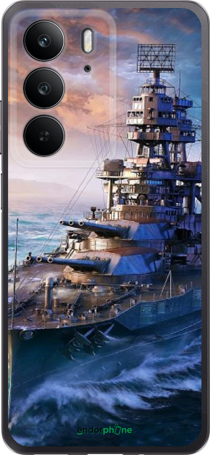 Силиконовый чехол Военный корабль, world of tanks, wargaming для Realme C75 4G - 6461u-3878 изображение 