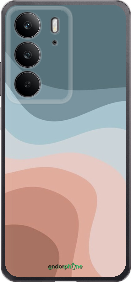 Силіконовий чехол З синіми та рожевими хвилями в стилі ретро для Realme C75 4G - 6532u-3878 изображение 
