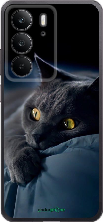 Силіконовий чехол Димчастий кіт для Realme C75 4G - 825u-3878 изображение 
