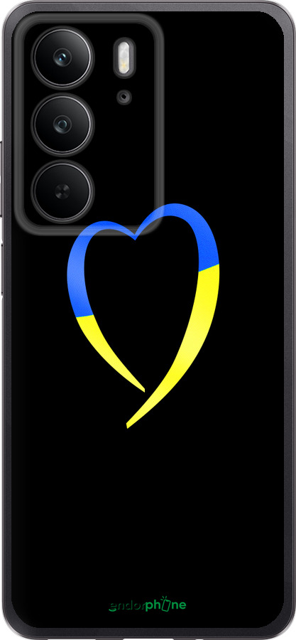 Силиконовый чехол Жёлто-голубое сердце для Realme C75 4G - 885u-3878 изображение 