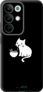 Силиконовый чехол С милым котом на черном фоне для Realme C85 Pro - 6528u-4218 изображение 