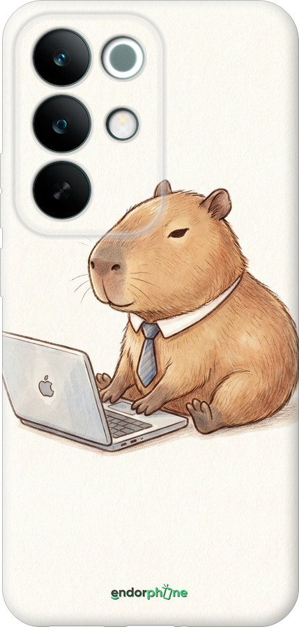 Силиконовый чехол Funny Capybara CEO Working для Realme C85 Pro - 6777u-4218 изображение 