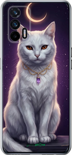 Силіконовий чехол Mystic White Cat Gothic Dark Purple Gold для Realme GT 5G - 6805u-3338 изображение 