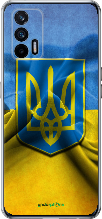 

Силіконовий чохол "Прапор та герб України" для Realme GT 5G, Блакитний