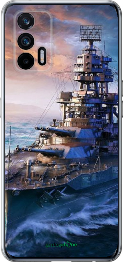 Силиконовый чехол Военный корабль, world of tanks, wargaming для Realme GT 5G - 6461u-3338 изображение 