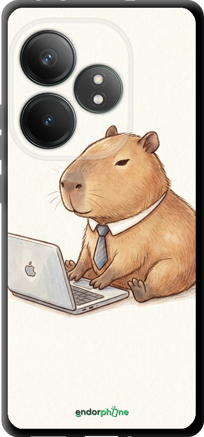 TPU чехол Funny Capybara CEO Working для Realme GT Neo6 SE - 6777b-3796 изображение 