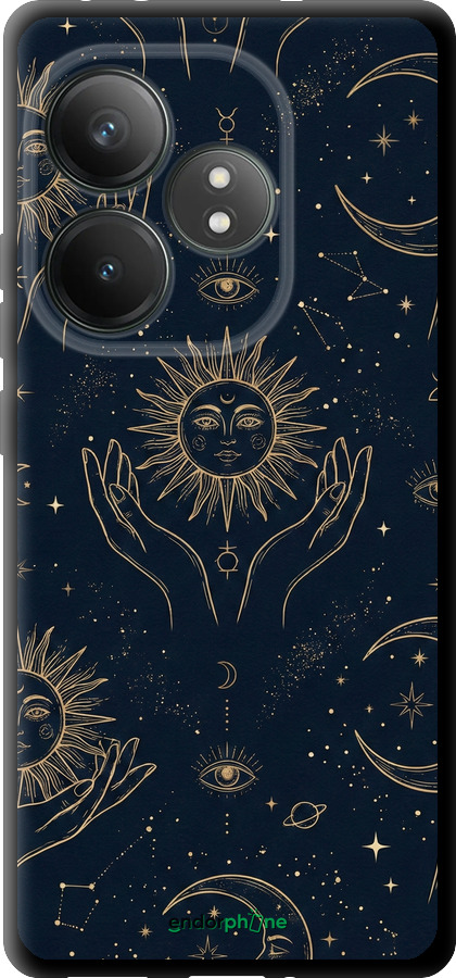 TPU чехол Celestial Harmony: Sun & Moon Gold Mystic Pattern для Realme GT Neo6 - 6778b-3858 изображение 
